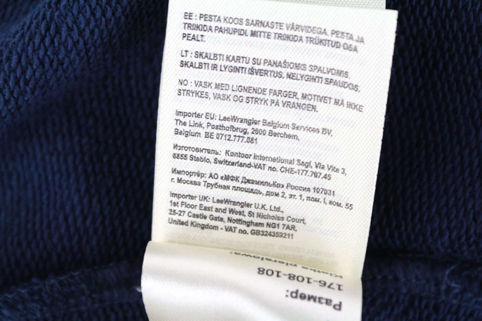 WRANGLER vyriškas mėlynas medvilninis džemperis su logotipu ir laisvalaikio stiliaus. 