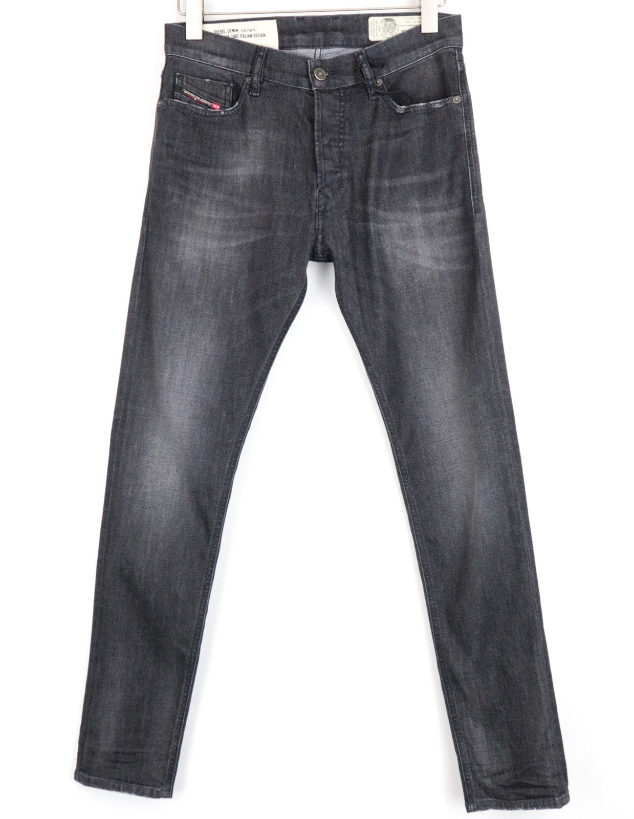 DIESEL Tepphar-X 082AS W28/L30 vyriški ploni, morkų kirpimo, skalbtos pilkos spalvos tamprūs džinsai 