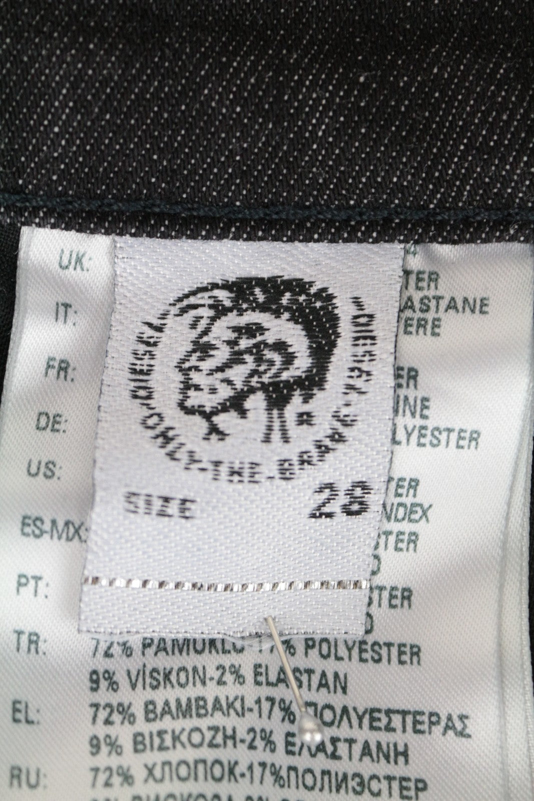 DIESEL Tepphar-X 082AS W28/L30 vyriški ploni, morkų kirpimo, skalbtos pilkos spalvos tamprūs džinsai 