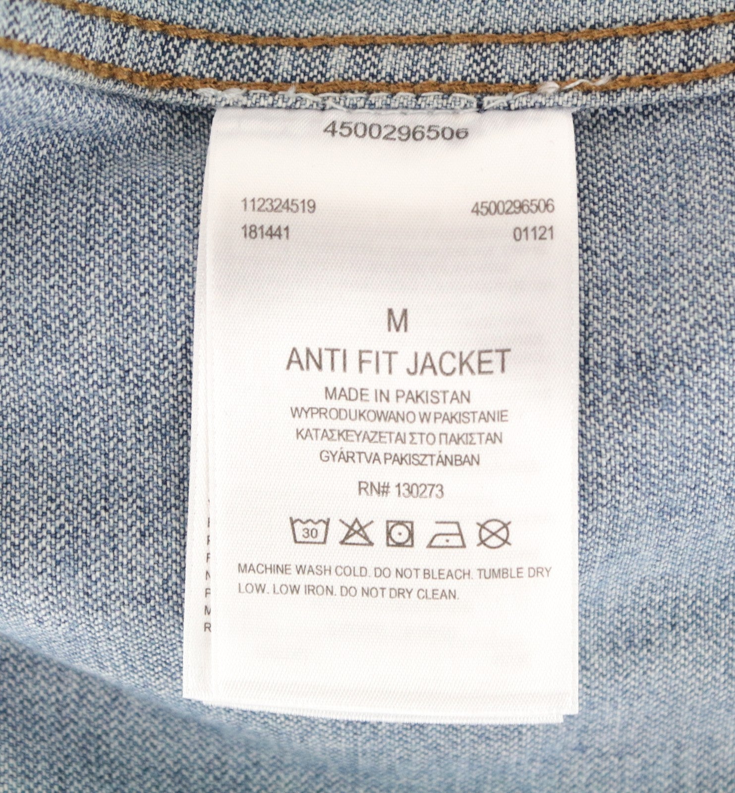 WRANGLER vyriška mėlyna skalbto džinso anti-fit striukė ilgomis rankovėmis M dydžio 