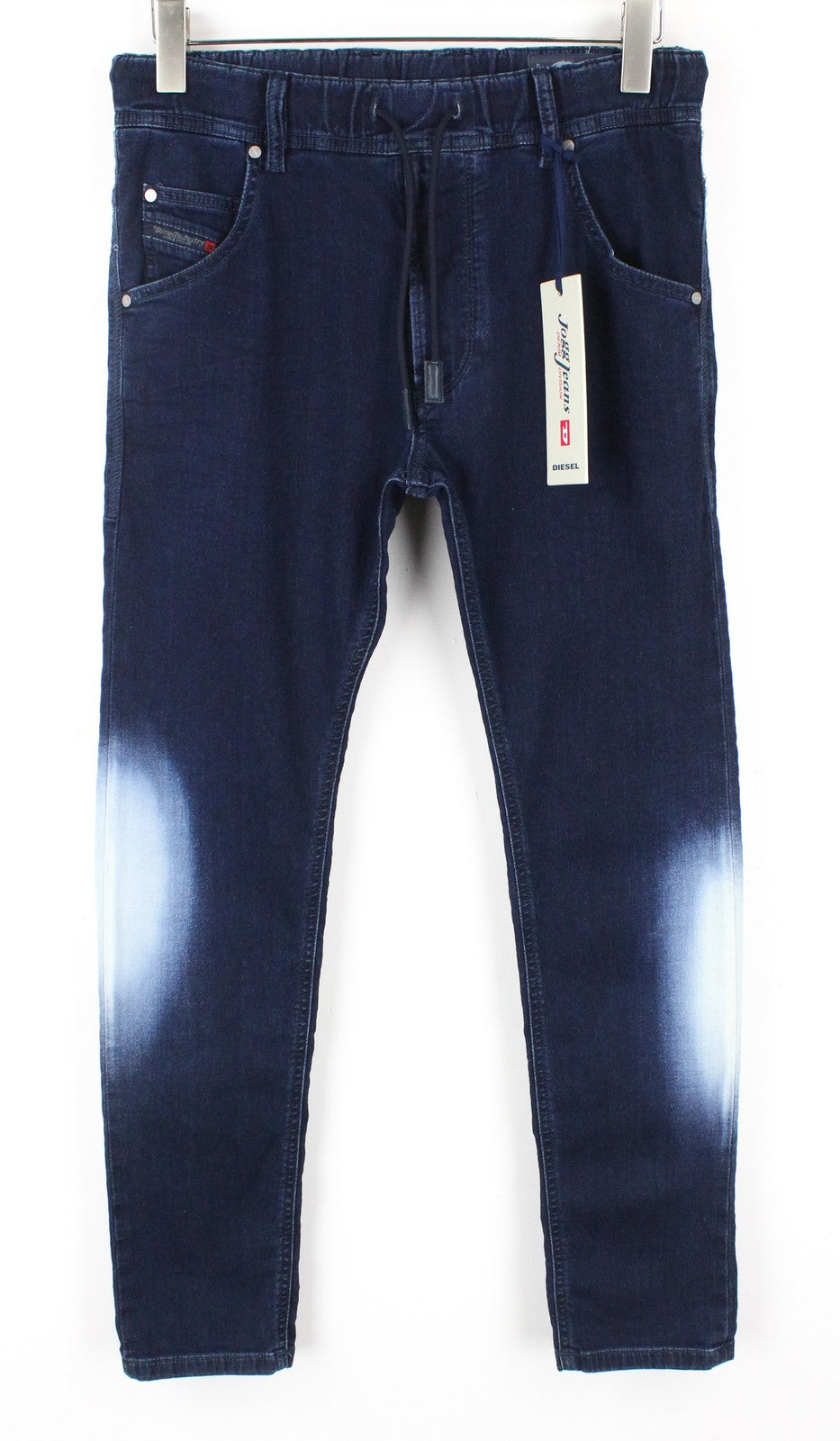 DIESEL Krooley-NE 0687D vyriški W28 Slim Fit Jogg sportiniai mėlyni tamprūs džinsai