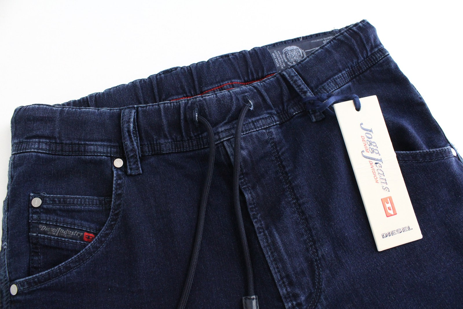 DIESEL Krooley-NE 0687D vyriški W28 Slim Fit Jogg sportiniai mėlyni tamprūs džinsai