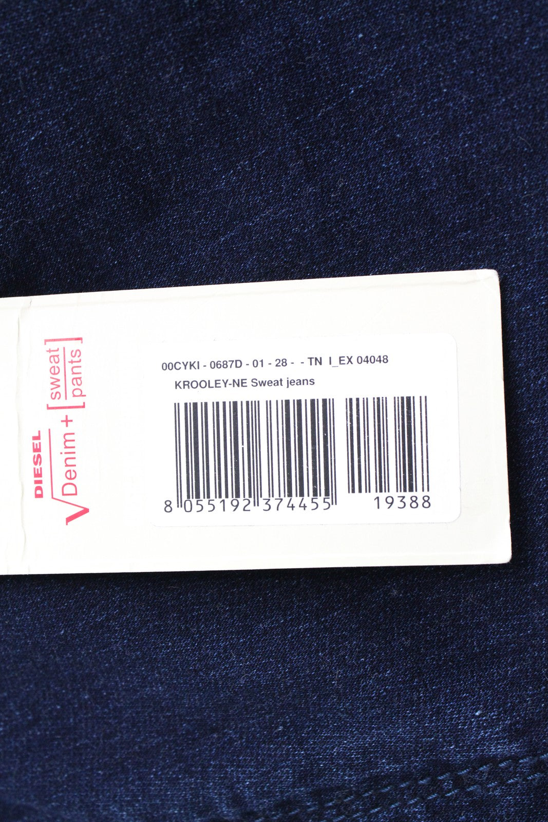 DIESEL Krooley-NE 0687D vyriški W28 Slim Fit Jogg sportiniai mėlyni tamprūs džinsai
