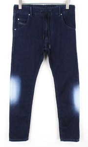 DIESEL Krooley-NE 0687D Men's W28 Slim Jogg Sweat Blue Jeans Drawstrings