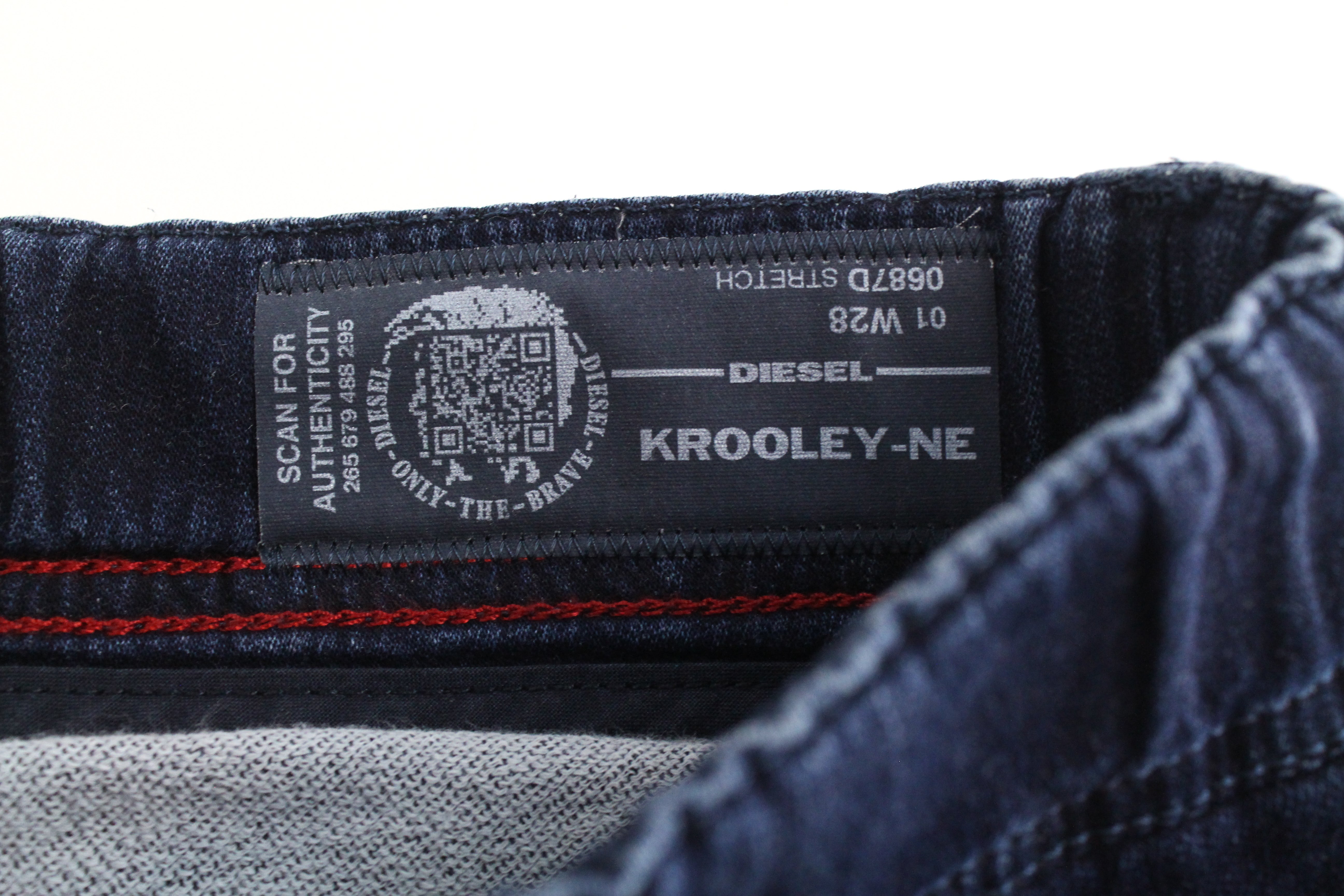 DIESEL Krooley-NE 0687D Men's W28 Slim Jogg Sweat Blue Jeans Drawstrings