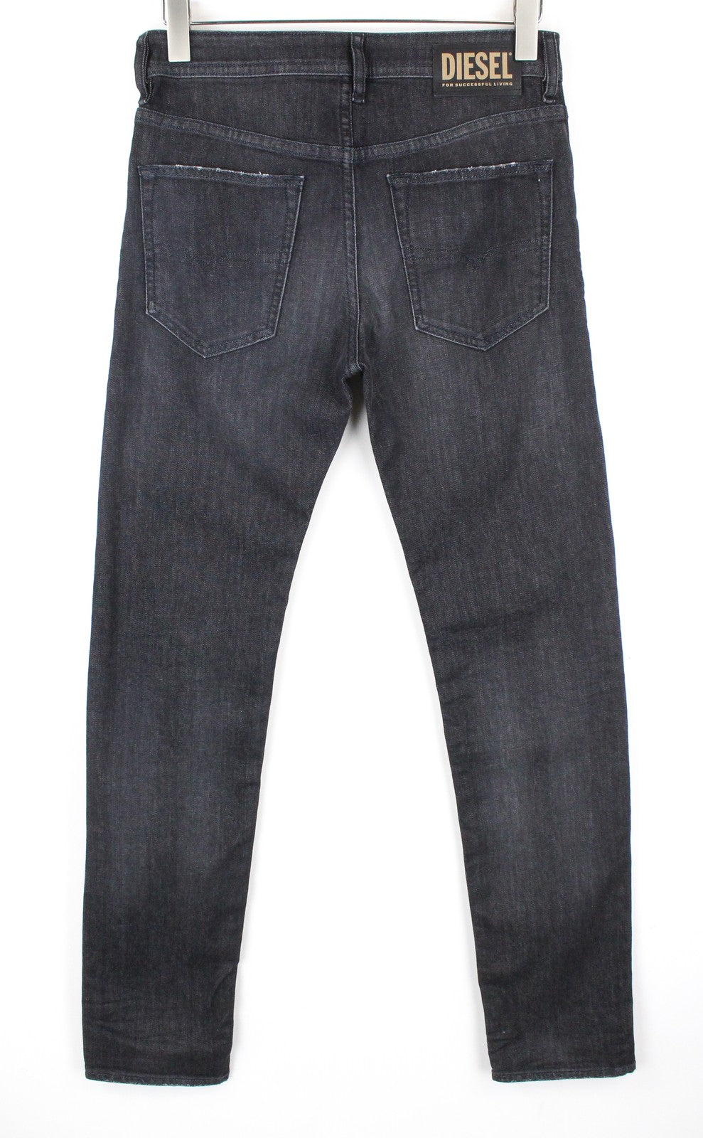 DIESEL Buster 082AS vyriški pilki tamprūs džinsai W28/L32 su sagomis, siaurėjančiomis juostelėmis 