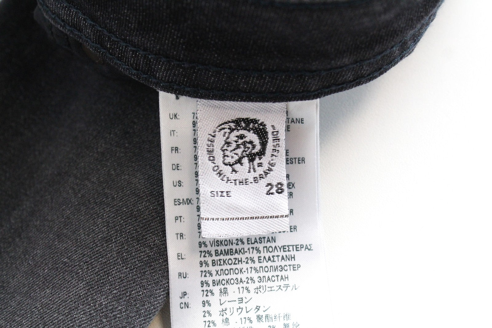 DIESEL Buster 082AS vyriški pilki tamprūs džinsai W28/L32 su sagomis, siaurėjančiomis juostelėmis 