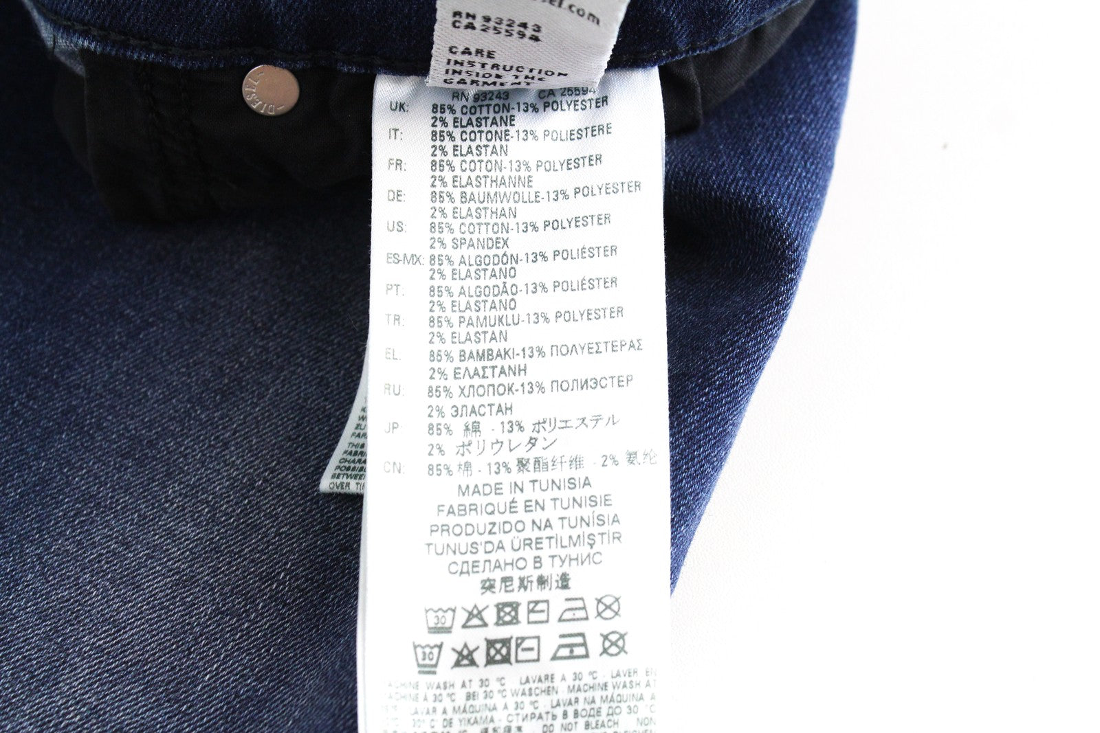 DIESEL Babhila 083AE moteriški tamsiai mėlyni aptempti džinsai W31/L34 