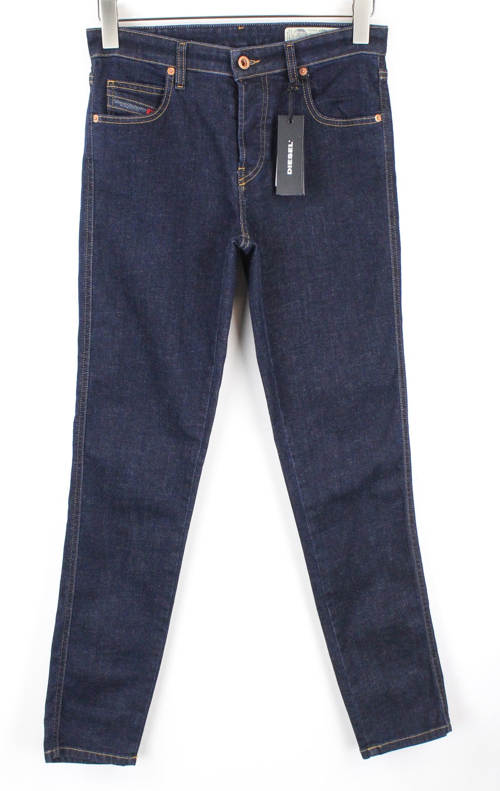 DIESEL Babhila 069CF moteriški W27/L34 mėlyni tamprūs, įprasti, ploni džinsai 