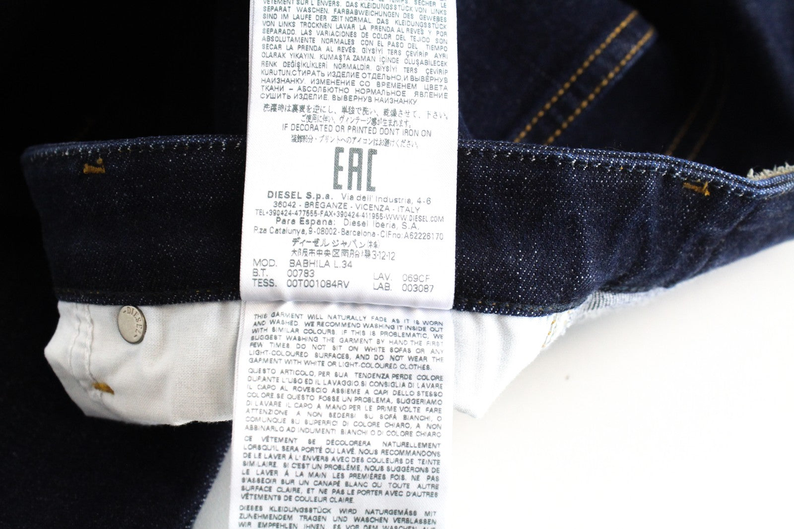 DIESEL Babhila 069CF moteriški W27/L34 mėlyni tamprūs, įprasti, ploni džinsai 