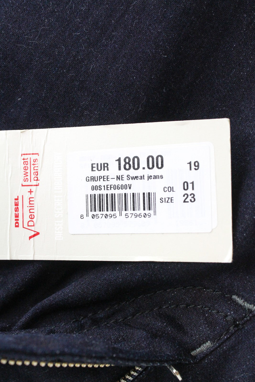 DIESEL Grupee-NE 0600V Women's W23 Slim Skinny Fit Blue Jogg Sweat Jeans