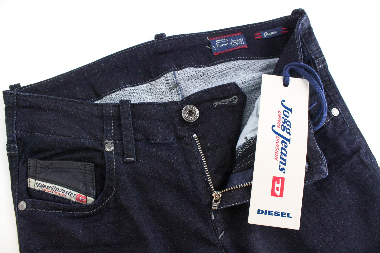 DIESEL Grupee-NE 0600V Women's W23 Jogg Slim Skinny Blue Jeans