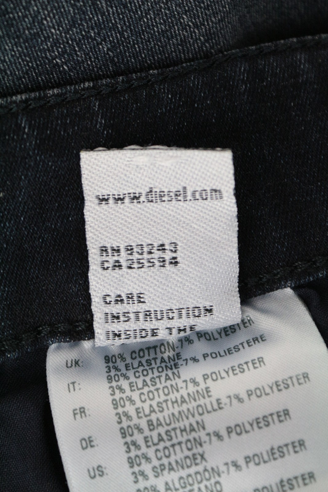 DIESEL Slandy 084ZD moteriški W27/L32 aptempti skalbti ploni tamprūs mėlyni džinsai 