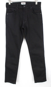 WRANGLER Greensboro vyriški W30/L32 juodi tiesaus kirpimo džinsai, tamprūs, įprasti 