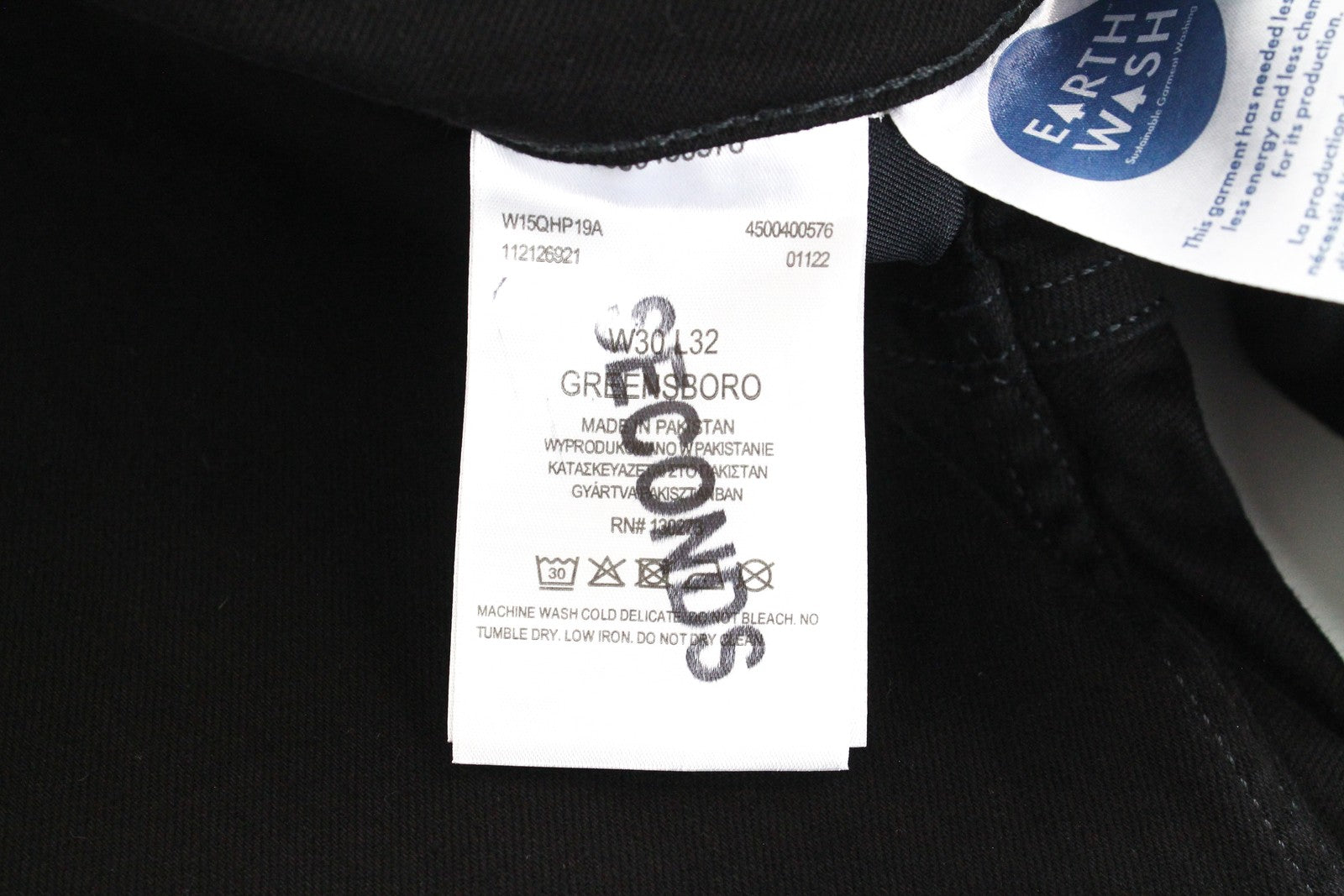 WRANGLER Greensboro vyriški W30/L32 juodi tiesaus kirpimo džinsai, tamprūs, įprasti 