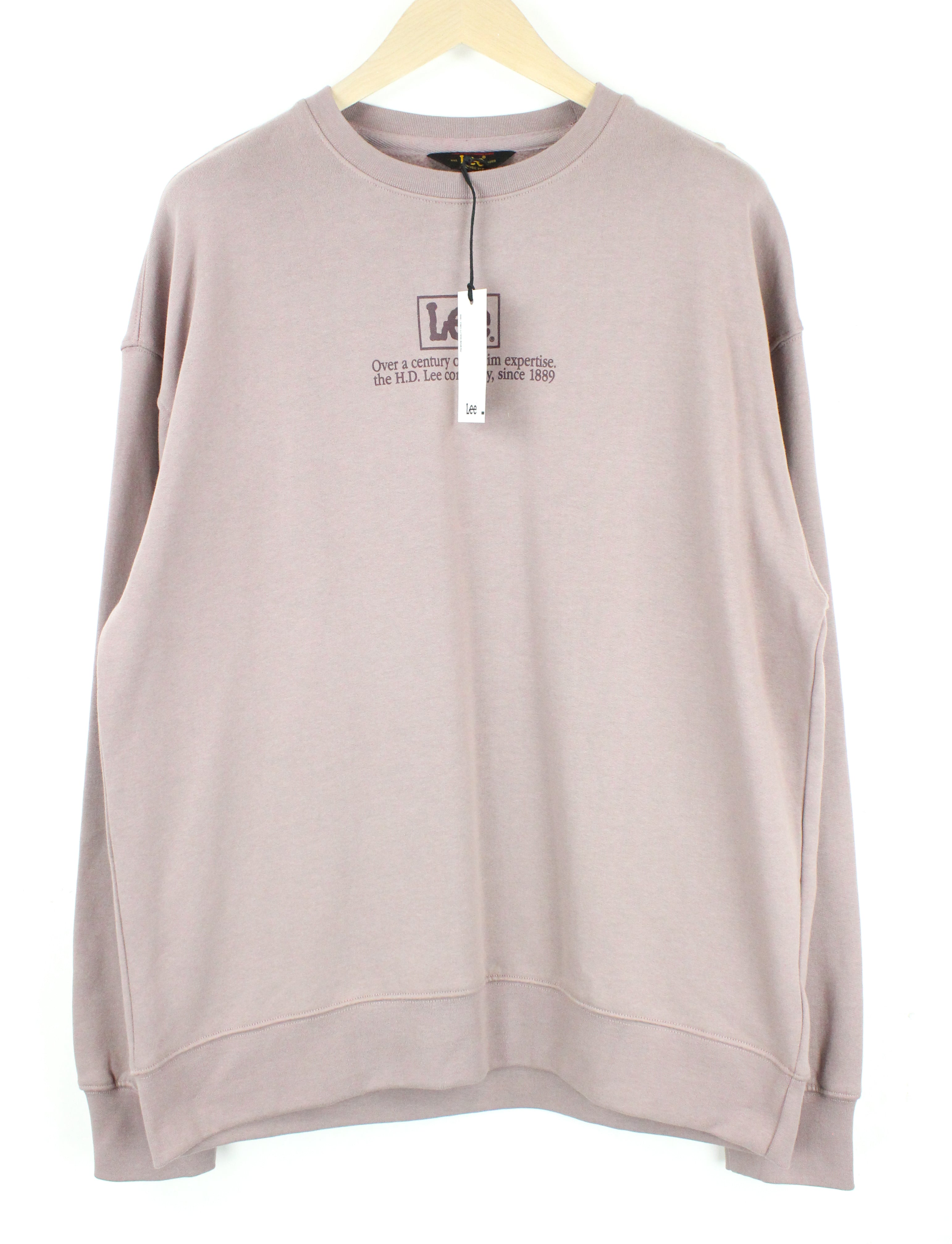 LEE vyriškas M dydžio violetinis audros flisinis megztinis su apvalia kaklo dalimi ir laisvo kirpimo... 