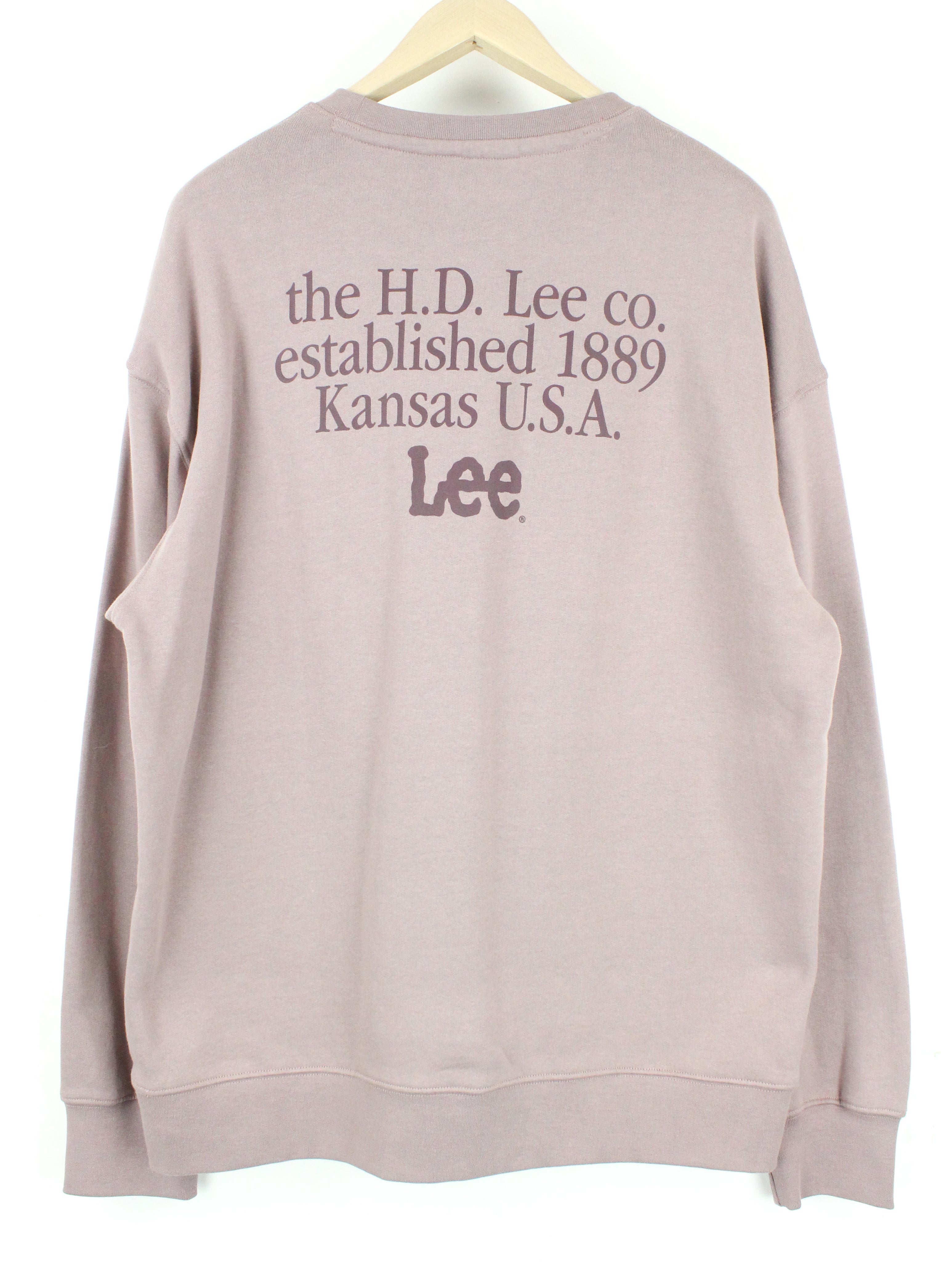 LEE vyriškas M dydžio violetinis audros flisinis megztinis su apvalia kaklo dalimi ir laisvo kirpimo... 