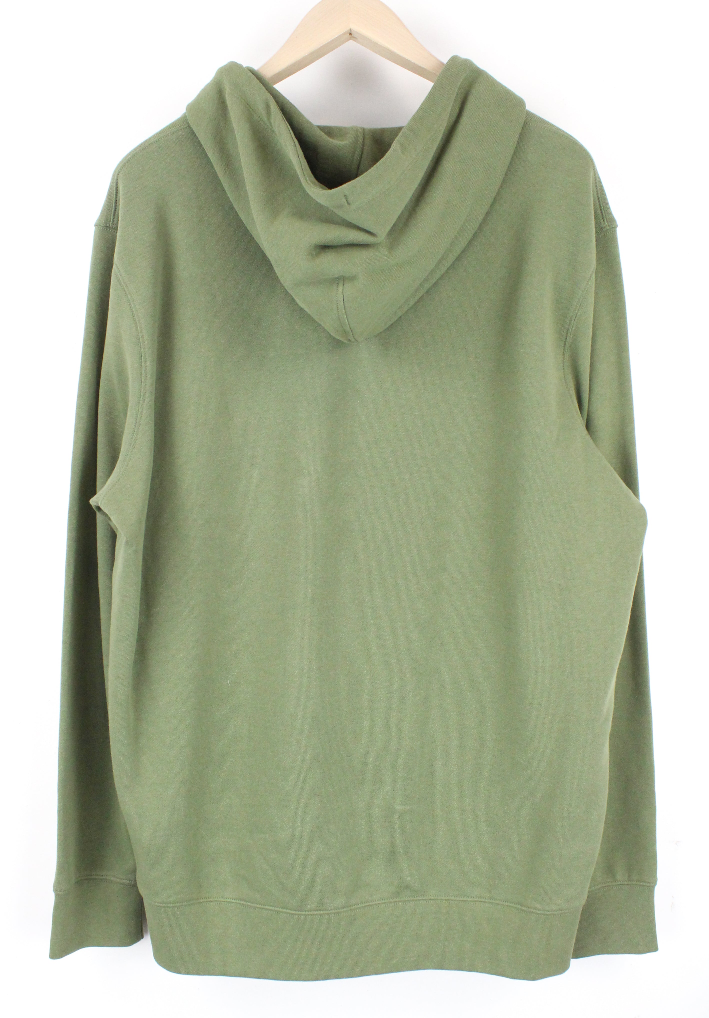 WRANGLER vyriškas žalias M dydžio flisinis džemperis su gobtuvu ir šūkiu 