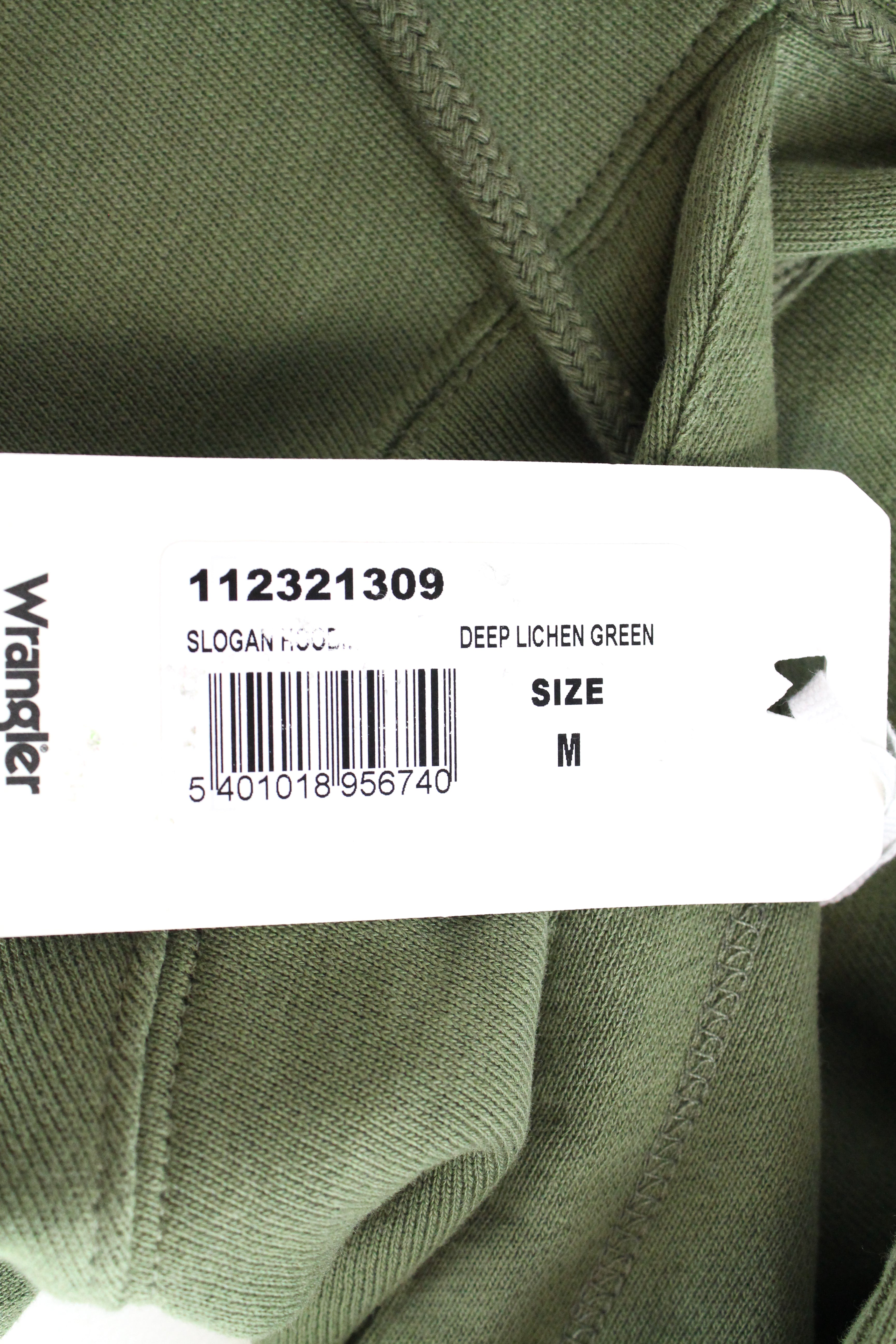 WRANGLER vyriškas žalias M dydžio flisinis džemperis su gobtuvu ir šūkiu 