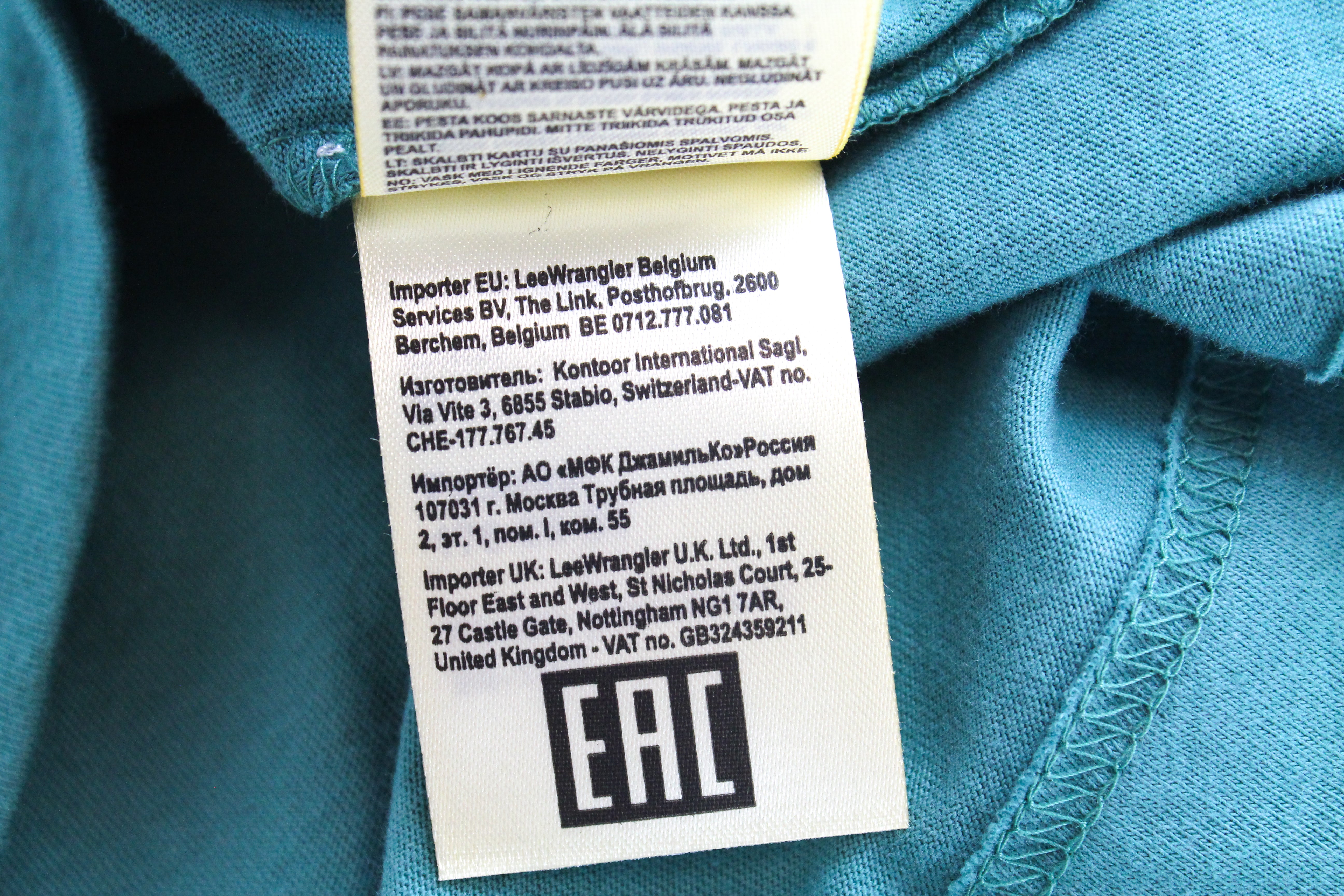 LEE Men's M Green College Sporty T-Shirt Striped Relaxed Fit Cotton Jersey