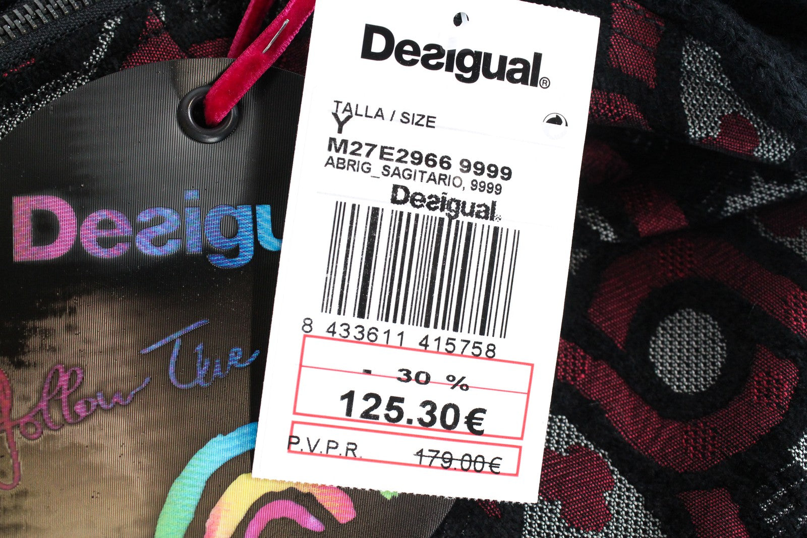 DESIGUAL Sagitario Women's EU38 Red Coat Jacquard Embroidered Designer