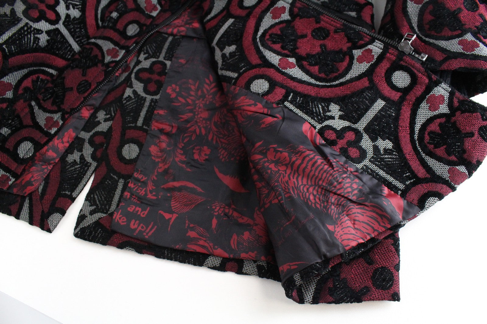 DESIGUAL Sagitario Women's EU38 Red Coat Jacquard Embroidered Designer