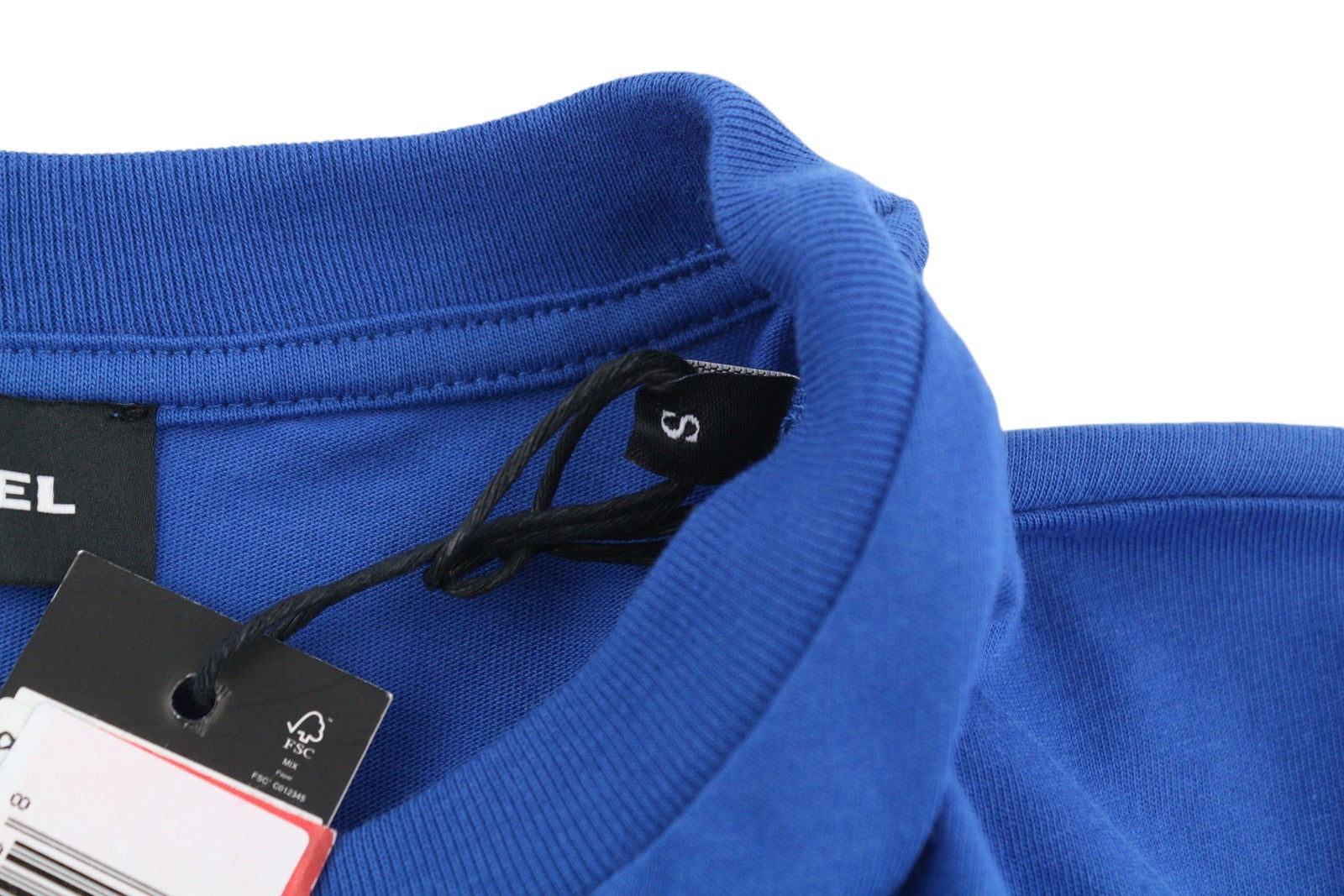 DIESEL T-Diego-S2 Men T-Shirt S Blue Tricot Stretch Cotton Crew Short Sleeve