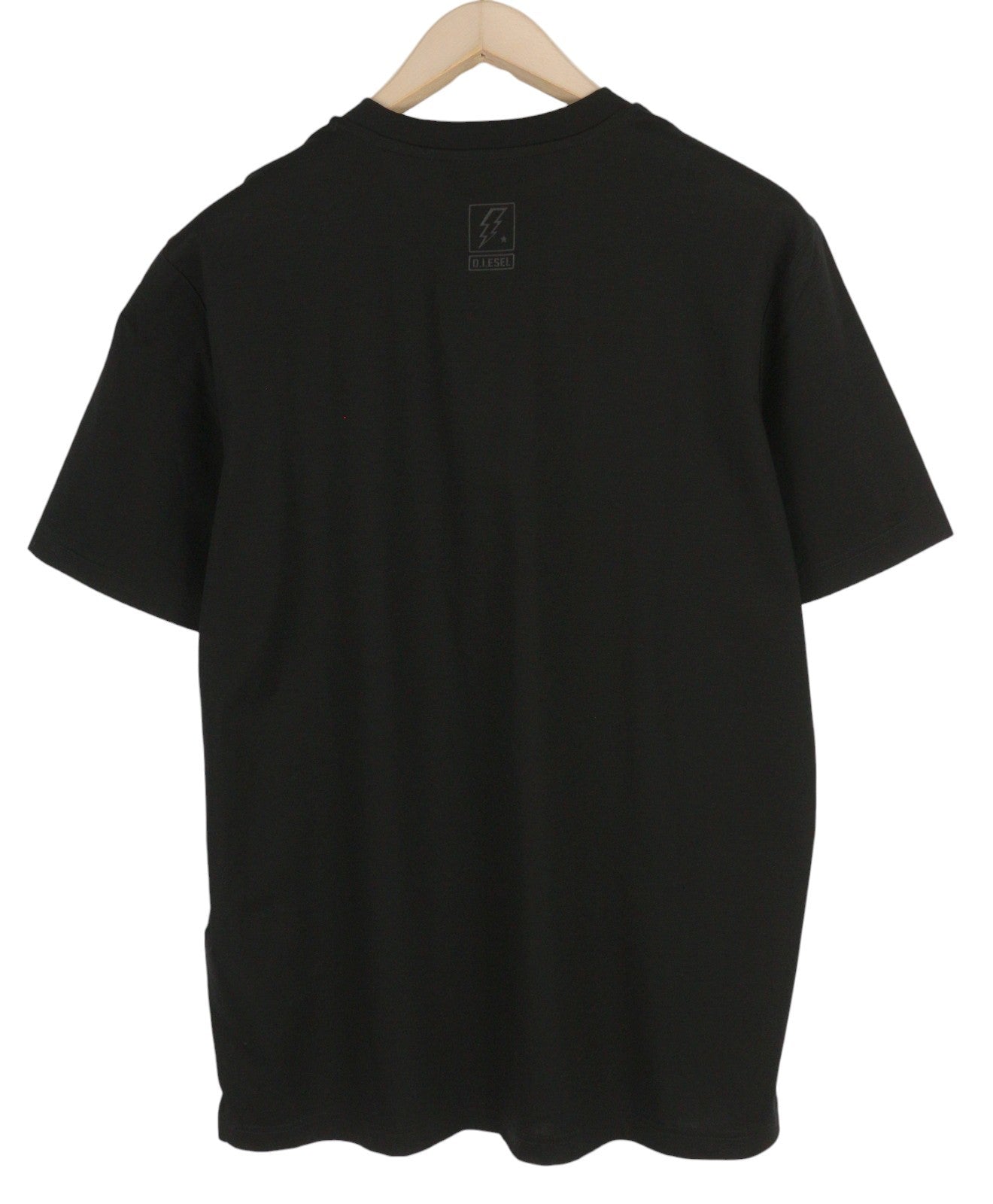 DIESEL T-Haim Men T-Shirt M Black Tricot Stretch Cotton Crew Neck Short Sleeve