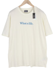 DIESEL T-Just-B57 Men T-Shirt 2XL White Tricot Embroidered Crew Short Sleeve