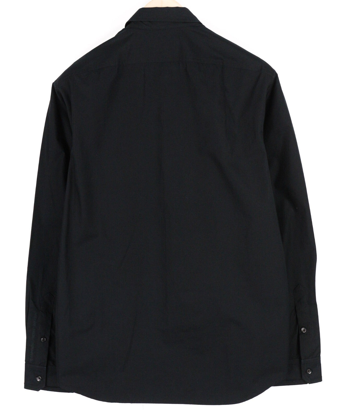 DIESEL S-Olsen vyriški marškinėliai L, juodi, paslėptomis sagomis, užlopytomis kišenėmis.