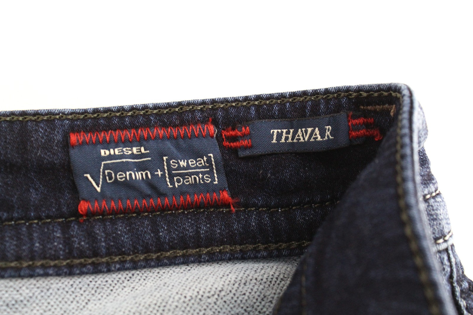 DIESEL Thavar-NE R060S vyriški džinsai W28 Jogg Slim mėlyni skalbtos medvilnės tamprūs audinys 