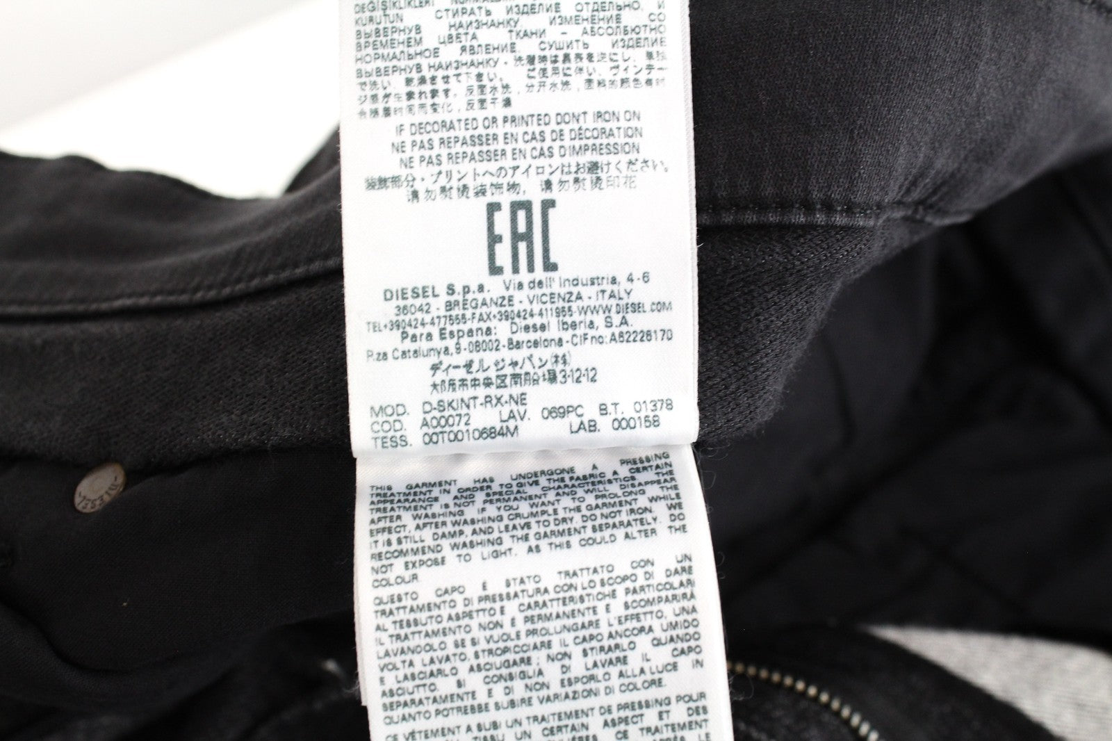 DIESEL D-Skint-RX-NE 069PC vyriški džinsai W32 Jogg Baggy pilki tamprūs medvilniniai džinsai 