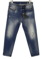 DIESEL D-Fining 009RS vyriški džinsai W30/L30 siaurėjančios kojos tamprės, skalbtos mėlynos spalvos 