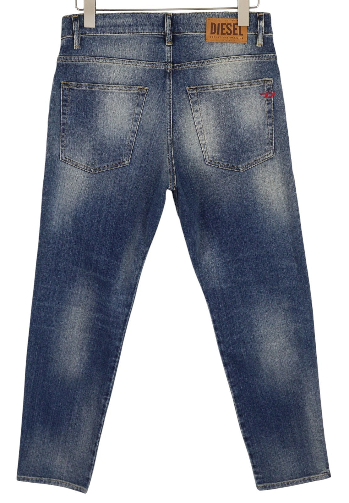 DIESEL D-Fining 009RS vyriški džinsai W30/L30 siaurėjančios kojos tamprės, skalbtos mėlynos spalvos 