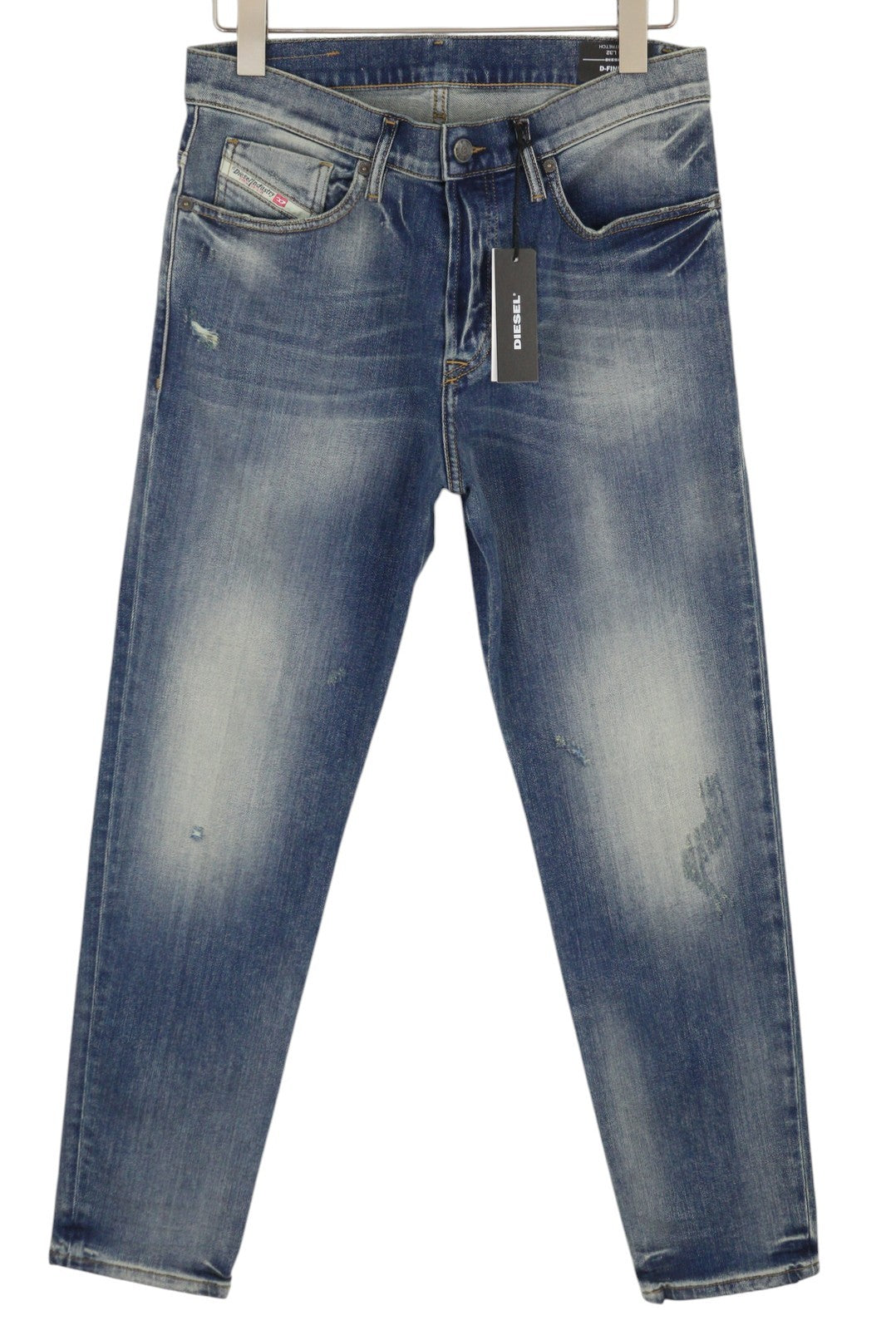 DIESEL D-Fining 009RS vyriški džinsai W30/L32 siaurėjančios kojos tamprės skalbtos mėlynos spalvos 