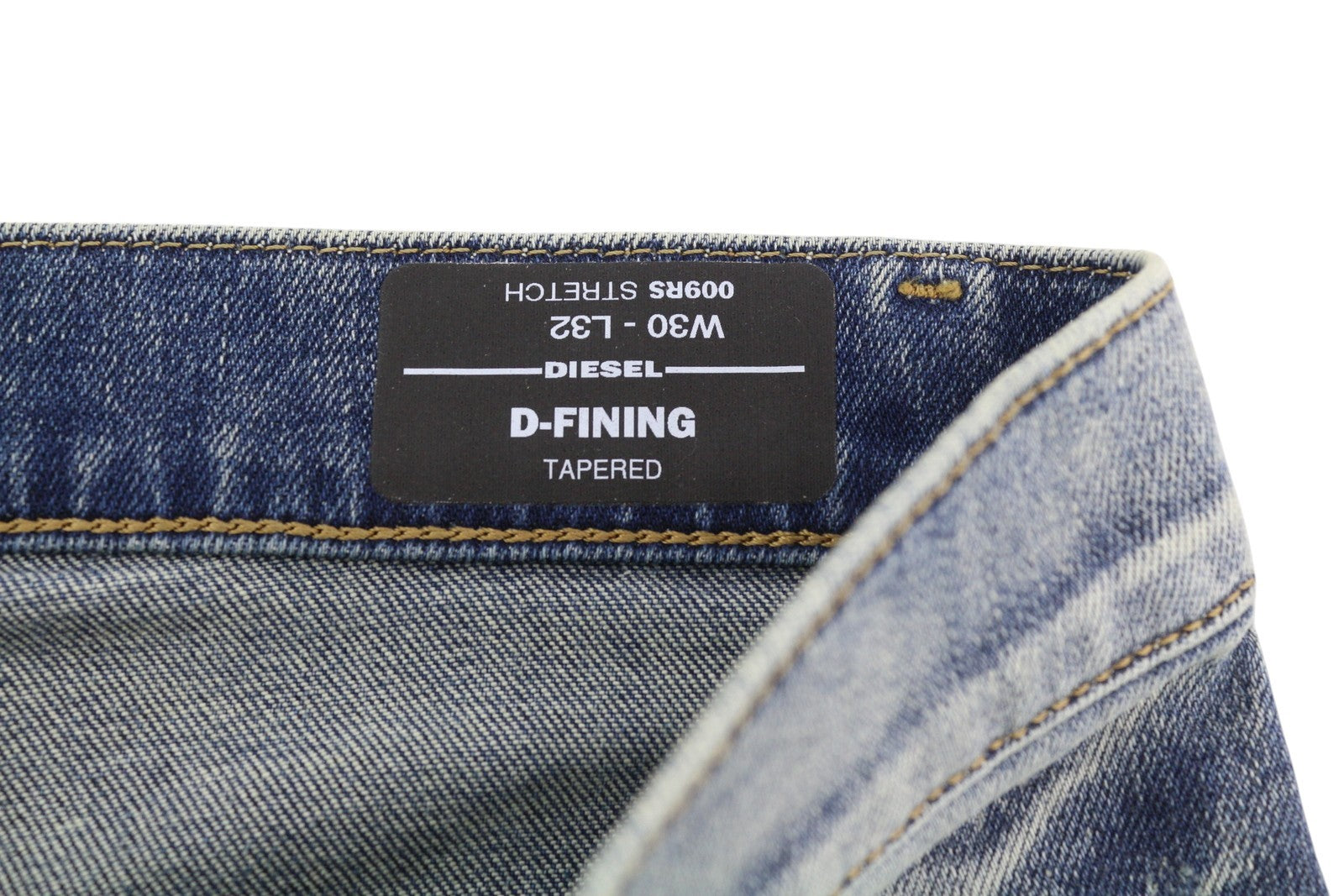 DIESEL D-Fining 009RS vyriški džinsai W30/L32 siaurėjančios kojos tamprės skalbtos mėlynos spalvos 