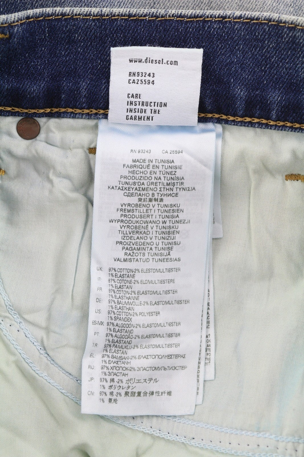 DIESEL D-Fining 009RS vyriški džinsai W30/L32 siaurėjančios kojos tamprės skalbtos mėlynos spalvos 