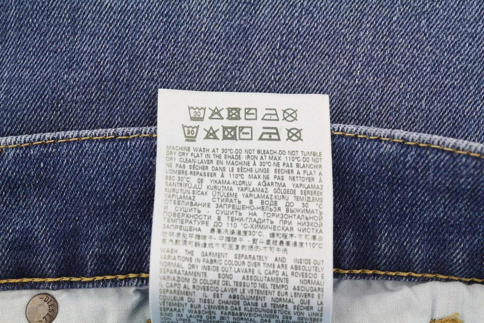 DIESEL D-Fining 09A80 vyriški džinsai W30/L32 siaurėjantys, tamprūs, skalbti, su sagomis 