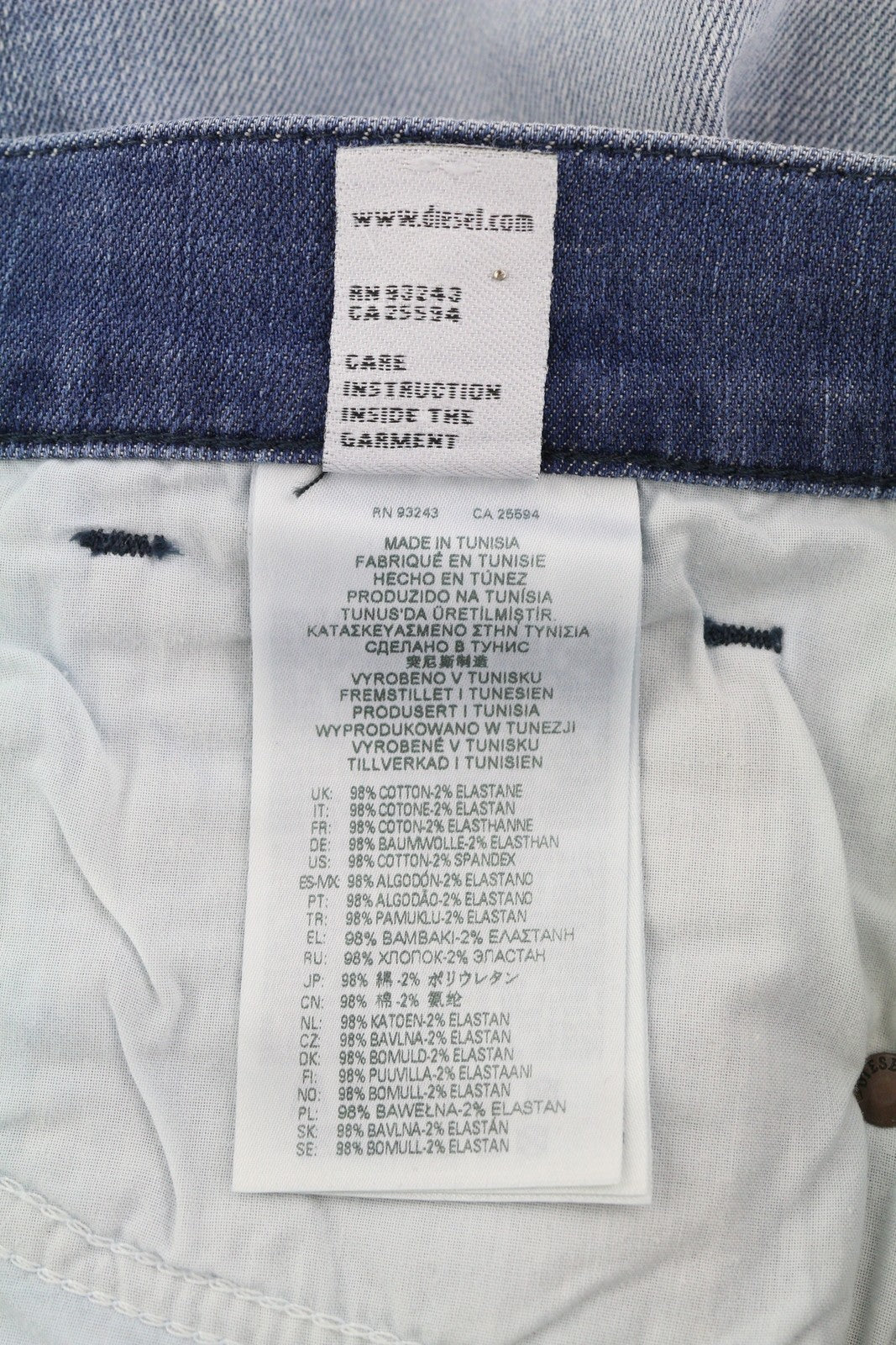 DIESEL D-Fining 009NS vyriški džinsai W31/L32, siaurėjantys, tamprūs, skalbti, su sagomis 