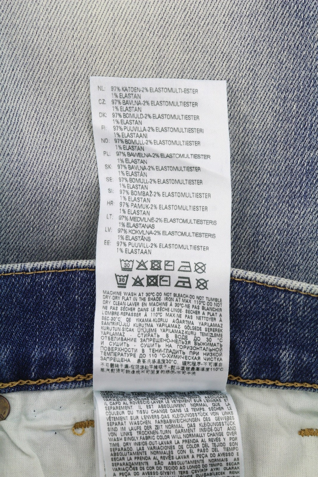 DIESEL D-Fining 009RS vyriški džinsai W30/L32 siaurėjančiomis klešnėmis su tampriais, skalbtais logotipais. 