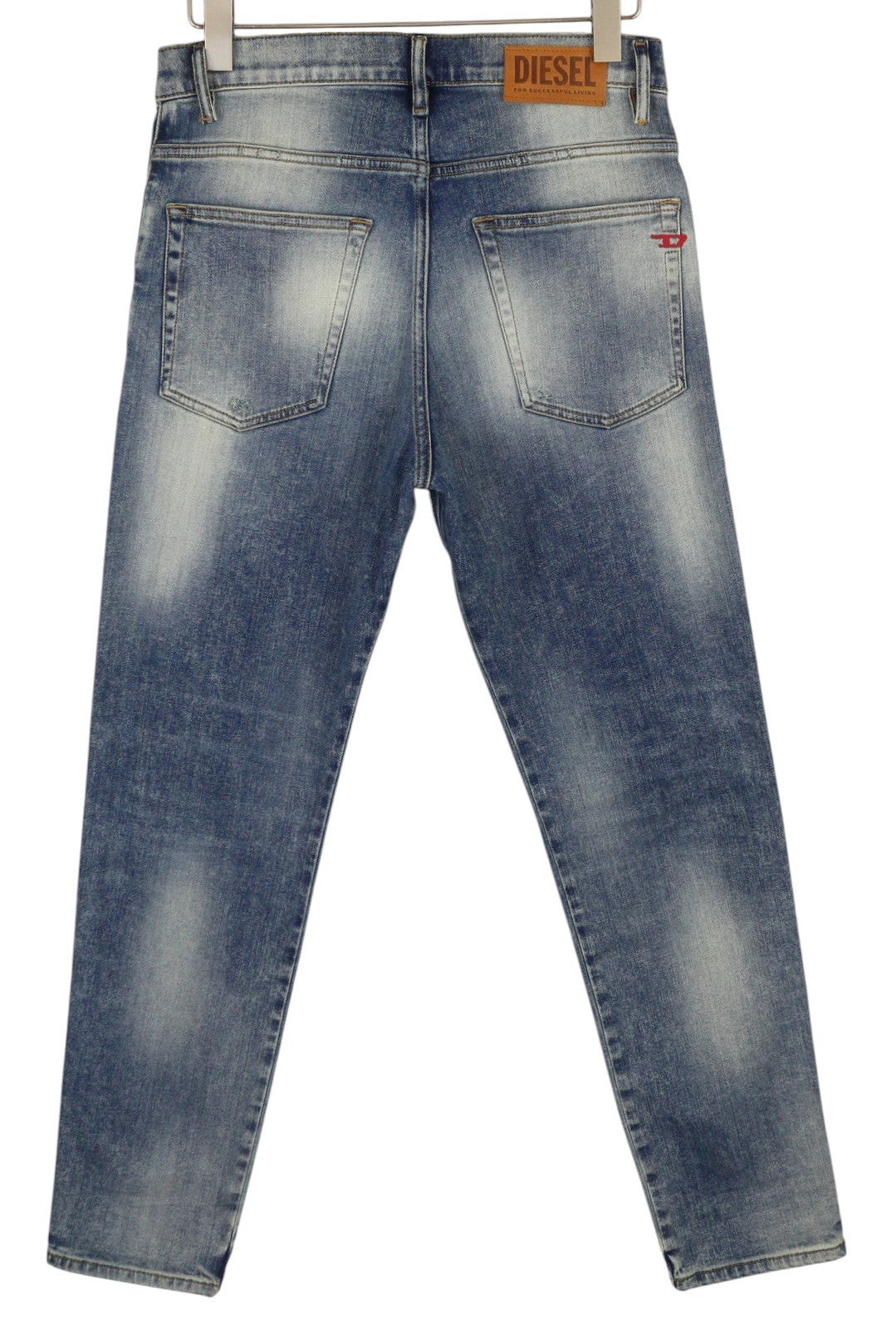 DIESEL D-Fining 009RS vyriški džinsai W30/L32 siaurėjančiomis klešnėmis su tampriais, skalbtais logotipais. 