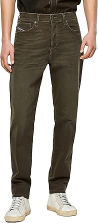 DIESEL D-Fining 0699P vyriški džinsai W30/L32 siaurėjantys tamprūs skalbti tamsiai rudi 