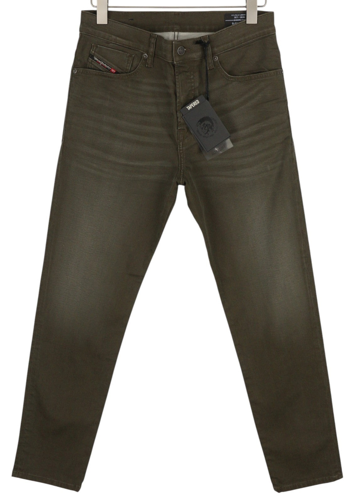 DIESEL D-Fining 0699P vyriški džinsai W30/L32 siaurėjantys tamprūs skalbti tamsiai rudi 