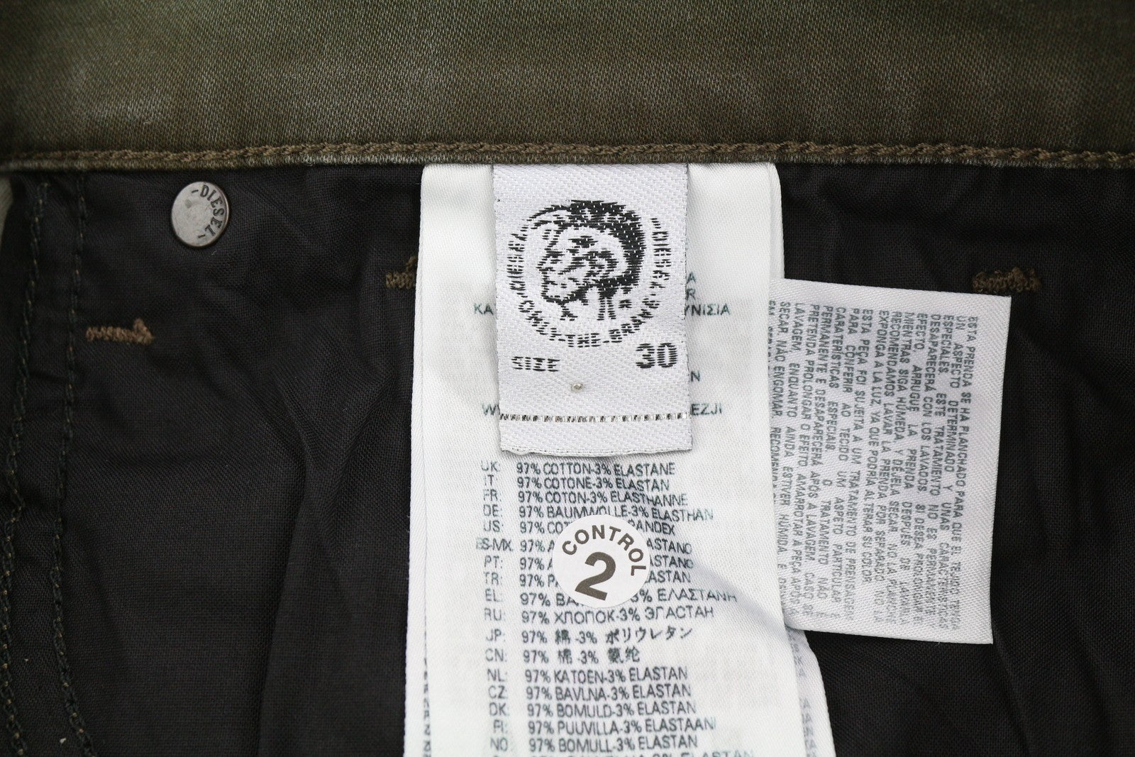 DIESEL D-Fining 0699P vyriški džinsai W30/L32 siaurėjantys tamprūs skalbti tamsiai rudi 