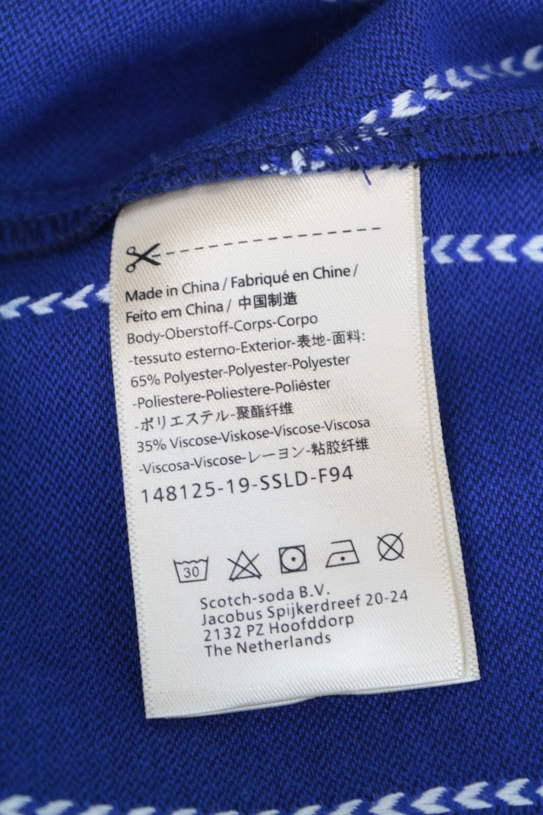 SCOTCH &amp; SODA Ams Blauw moteriškas kombinezonas XL dydžio, mėlynai dryžuotas, vientisas kombinezonas, rekomenduojama kaina – 179 € 