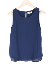 ZALANDO Women's Blouse XS Navy Sleeveless Round Neck Lightweight