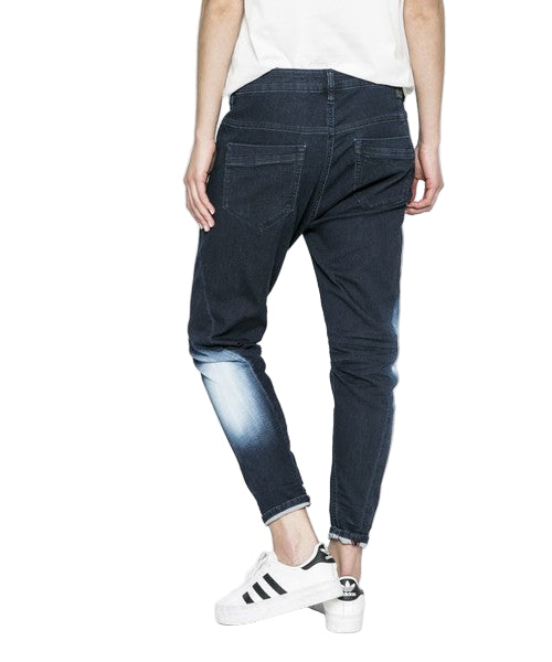 DIESEL Fayza-Ne 0687D moteriški džinsai W25 Jogg Boyfriend mėlyni medvilniniai tamprūs džinsai