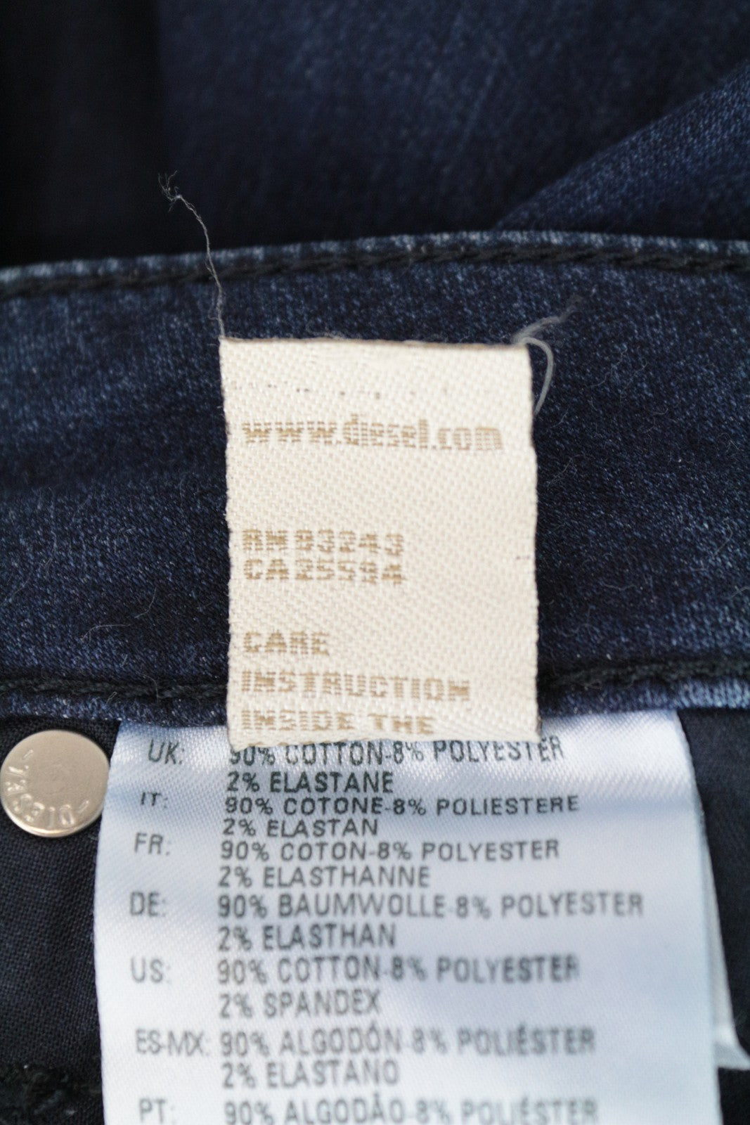 DIESEL Fayza-Ne 0687D moteriški džinsai W25 Jogg Boyfriend mėlyni medvilniniai tamprūs džinsai