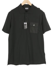 DIESEL T-Hydron Mens T-Shirt XL Black Short Sleeve Polo Neck Patch RRP€100