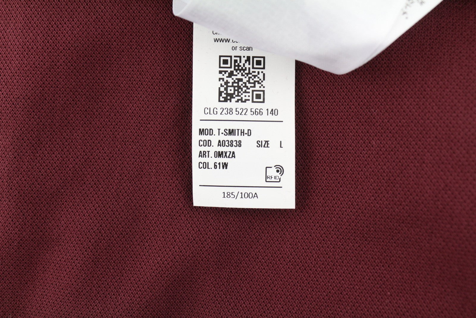 DIESEL T-Smith-D vyriški marškinėliai L dydžio, trumpomis rankovėmis, polo apykakle, medvilniniai, bordo spalvos